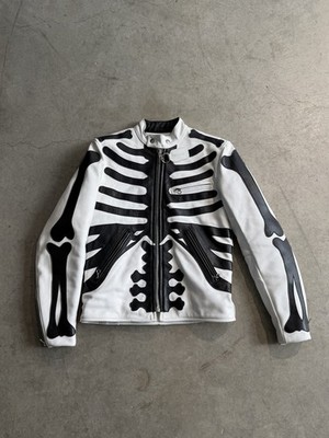 Vanson Leather Jacket Skeleton Bones Made In USA Size 36 Boston Massachusetts