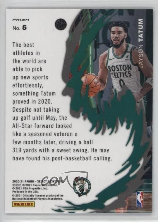2020-21 Panini Select Unstoppable Silver Prizm Jayson Tatum #5 - Image 2 of 2