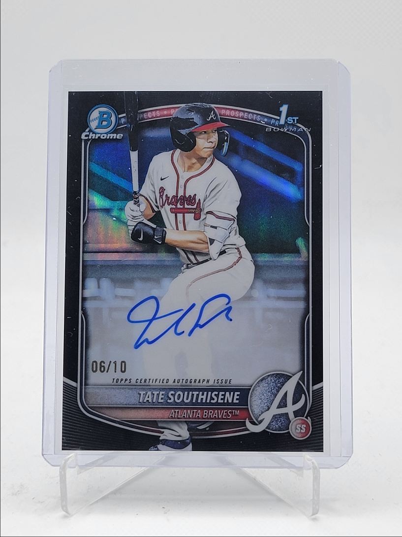 TATE SOUTHISENE 2025 BOWMAN CHROME DRAFT 1ST BLACK REFRACTOR AUTO /10 Q5672