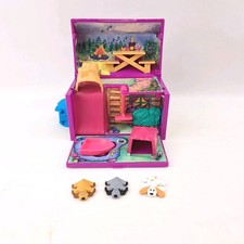 Vintage Pound Puppies Camping Picnic Compact Playset With 3 Puppy Figures