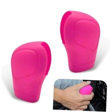 Car Gear Shift Knob Head Cover, Elastic Silicone Auto Automatic 2 PCS Pink