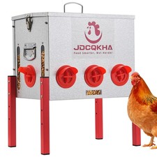 55LB Automatic Chicken Feeder, Rat Proof  No Waste Large Metal Chicken Feede...