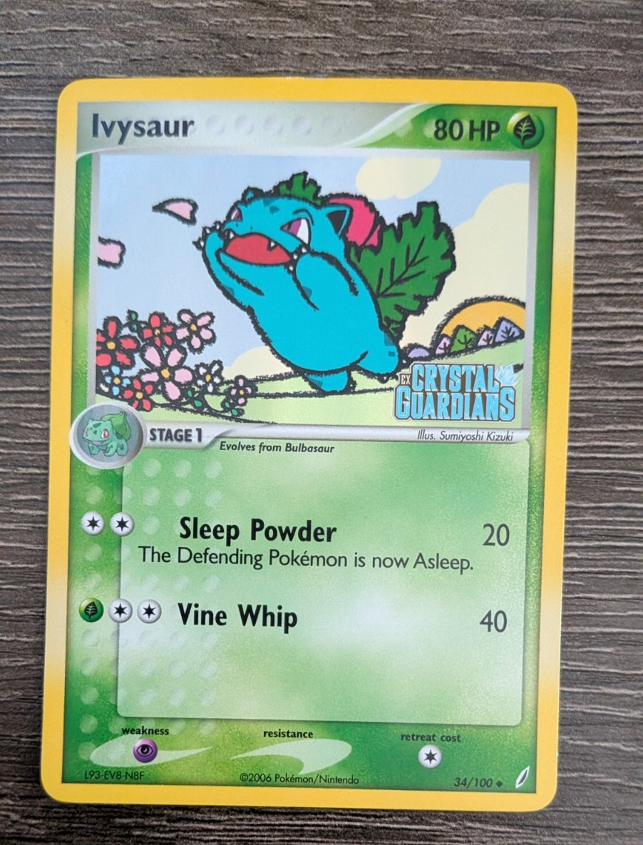 Ivysaur 34/100 Crystal Guardians Reverse Holo NM