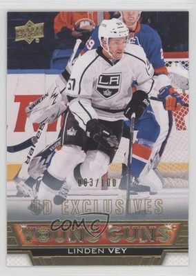 2013-14 Upper Deck Young Guns UD Exclusives 3/100 Linden Vey #465 Rookie RC 4p5