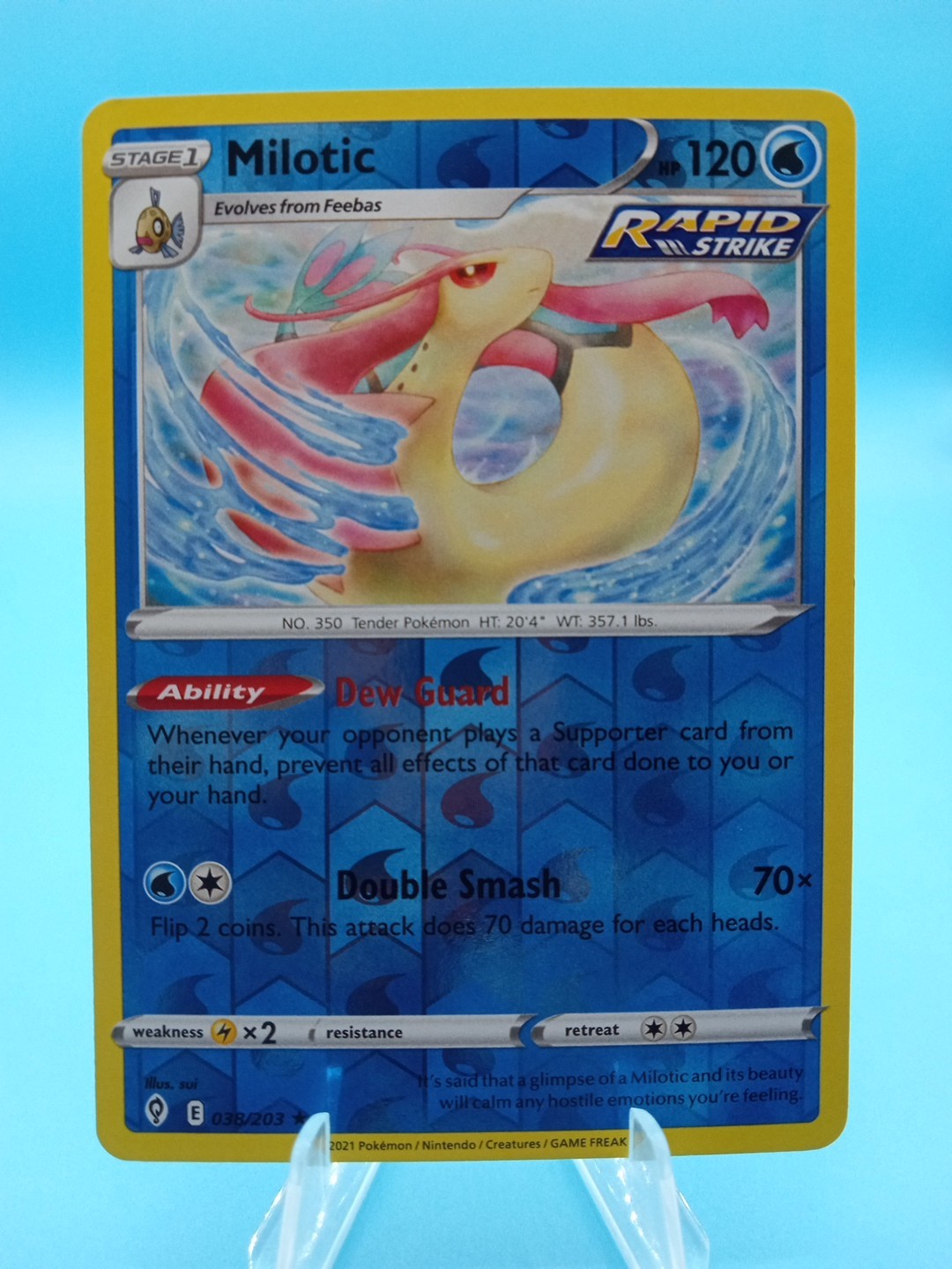 2021 Pokemon Evolving Skies Reverse Holo Milotic #038
