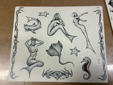 Tattoo Flash Single Sheet Print by Jeff Bartels Traditional Style 11  X 14  171