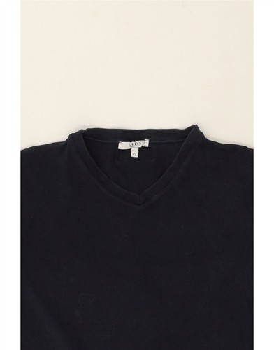 GUESS Womens T-Shirt Top EU 38 Medium Navy Blue Cotton BG29 - Picture 4 of 4