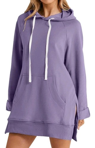 NEW! The Warmy Oversized Hoodie Dress - Purple Size Med