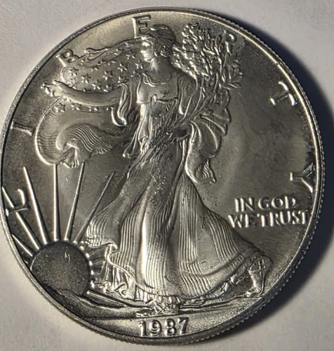 1987  Silver Eagle $1 Dollar 1oz Uncirculated .999 MS-Brilliant Uncirculated-