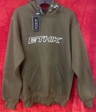 Ethik Dark Green Olive Bungee Pull Over Hoodie Size Medium