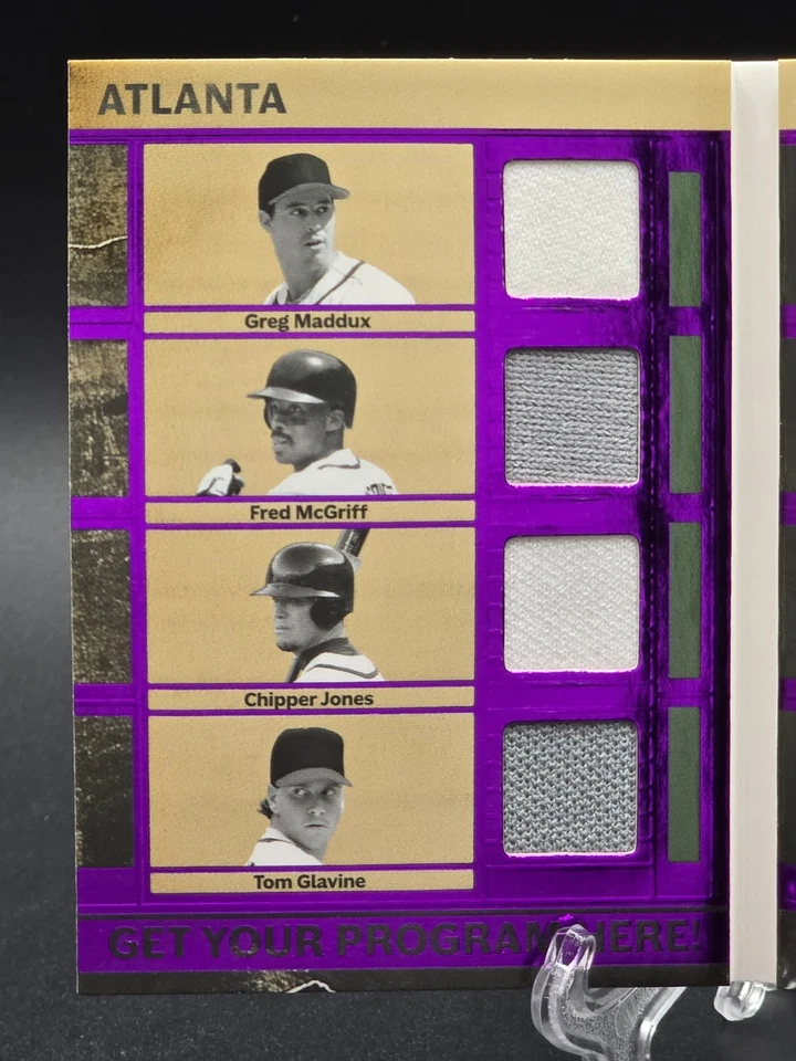 2025 Leaf History Book 8 GU Patch Atlanta Braves vs Cleveland '95 WS Program /8 - Image 3 of 4