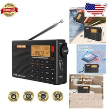 R108 Portable AM FM SW LW Airband Radio, DSP, Rechargeable, LCD Display