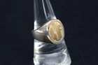 Vintage 14k Gold And Sterling Silver B.A.B. Signet Ring Size 8, 1950 Ballou & Co