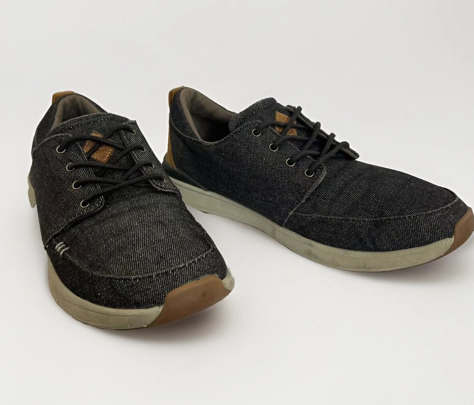 Reef Rover Mens Sneakers Boat Slip On Shoes size 10 Black Low Top Canvas - Image 3 of 4