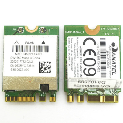 Broadcom BCM94352Z DW1560 6XRYC 802.11 AC 867 Mbps Bluetooth 4.0 WIFI WLAN Karte