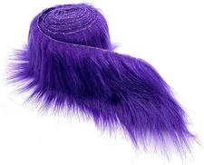 Purple Faux Fur Fabric Sold By Ribbon Strips (60 " Wide) Pre Cut Fabric