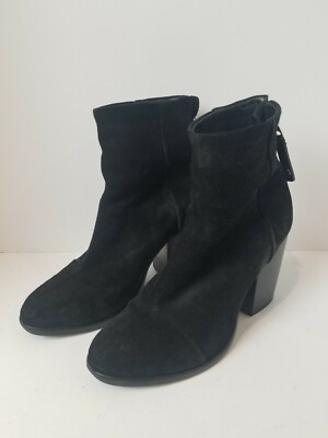 rag & bone Men\'s Black Suede Ankle Boots with Block Heel RAG & BONE BLACK SUEDE BLOCK HEEL ANKLE BOOTS SIZE 38.5/8  main image 3