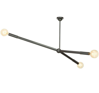 Stilnovo Three Arm Brass Sputnik Lotus Ceiling Chandelier Pendant Light Fixture