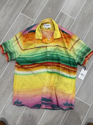 NEW Corridor NYC Todos Printed Lyocell Short Sleeve Shirt Sz L NWT $245