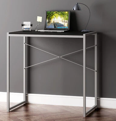 eHemco Multifunction Rectangular Desk, Black Top and Silver Leg(Collectible)4876