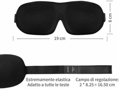 Wengerui 3D Mascherina Per Dormire, 100% Bloccare La Luci Mascherina - Foto 9