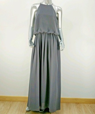 gray chiffon maxi dress