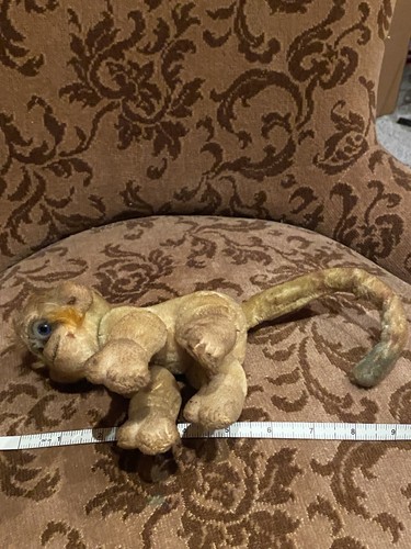 9” Steiff Monkey Mungo Plush Stuffed Animal From German Mohair Antique Doll Toy - Picture 7 of 7