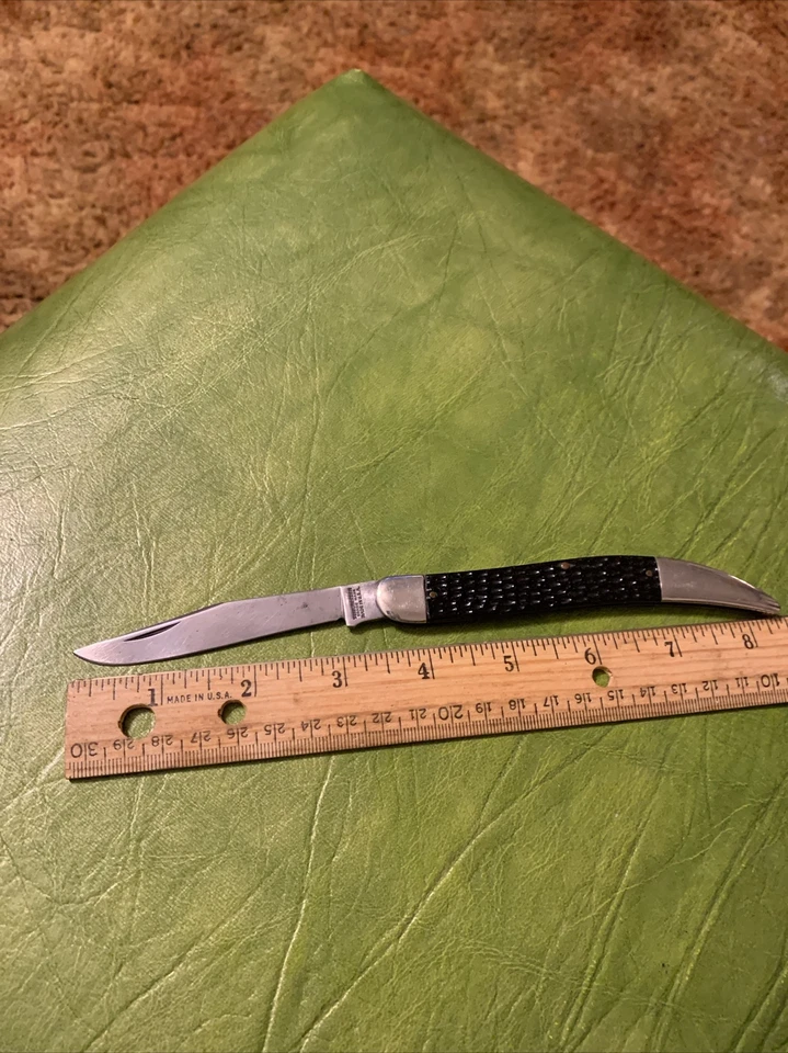 Antique WINCHESTER Toothpick Pocket Knife 1919-42 Jigged Bone Black Nice Knife - Image 2 of 4