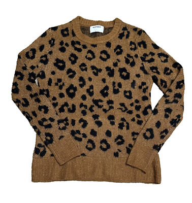 Old Navy Women's XS Brown Black Cheetah Print Sweater