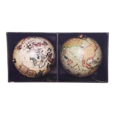 Authentic Models Celestial & Terrestrial Globe Ornaments Heaven Earth 1551 AD