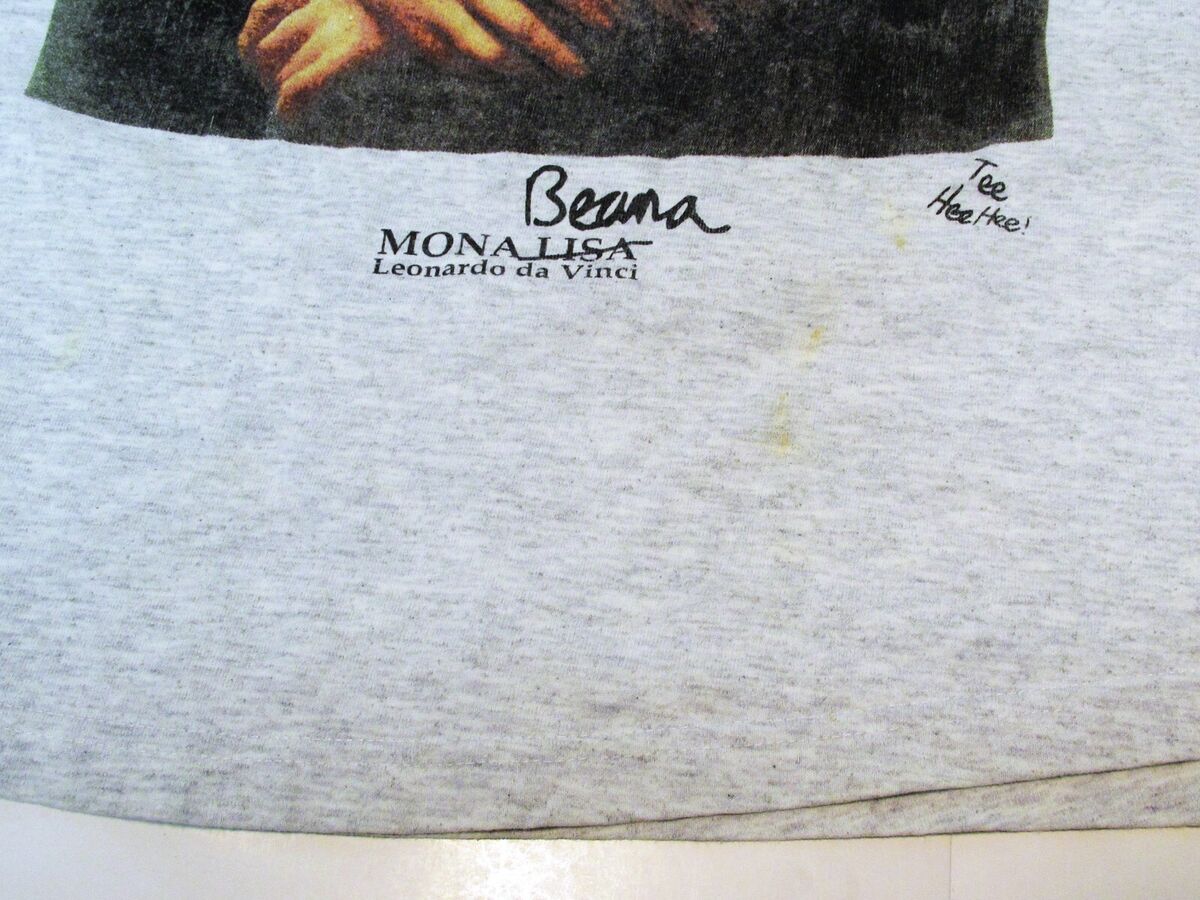 VINTAGE 90'S MR BEAN MONA LISA PARODY T-SHIRT MEN'S SIZE XL VINTAGE 90'S MR BEAN MONA LISA PARODY T-SHIRT MEN'S SIZE XL