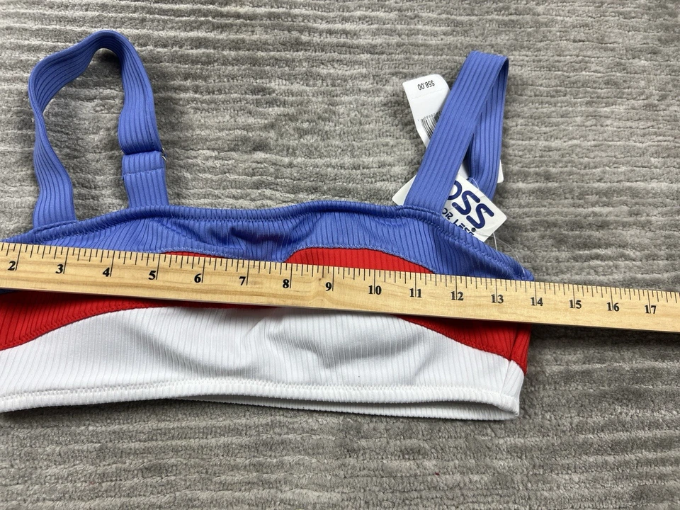 Top de baño Jessica Simpson para mujer mediano multicolor a rayas nuevo con etiquetas Foto 2 de 4