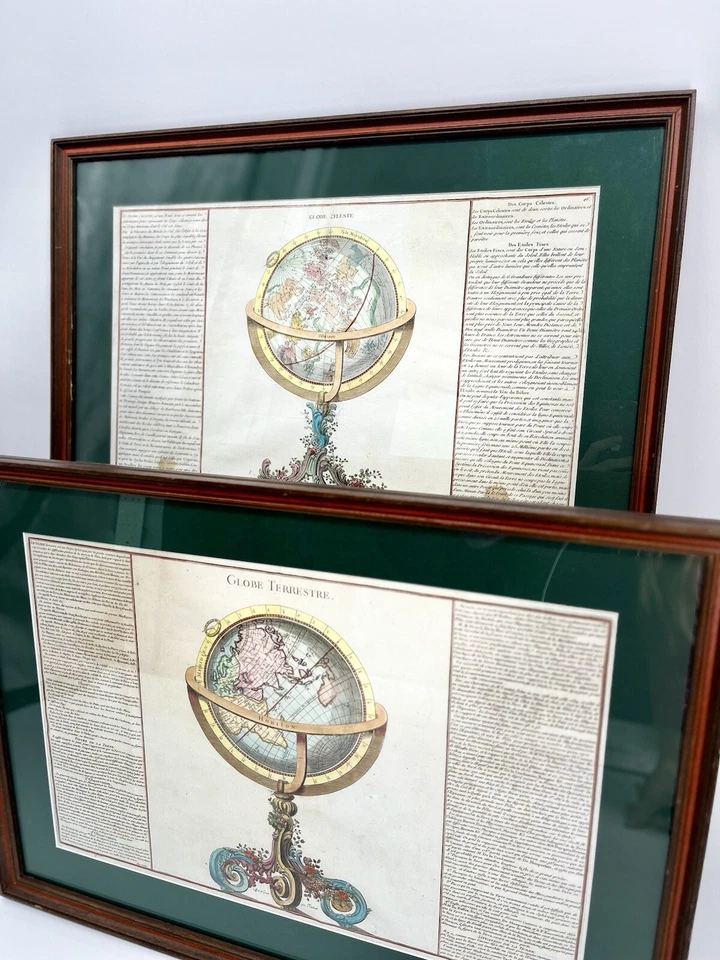 Globos Celestiales/Terrestres 1761 - Claude Buy de Mornas (Enmarcado a partir del Atlas Vol.1 Foto 2 de 4