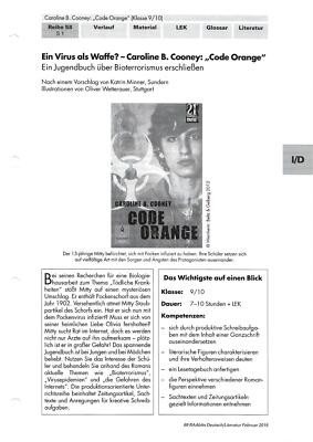 RAAbits Deutsch/Literatur - Caroline B. Cooney ''Code Orange''''