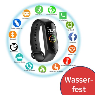 Bluetooth Smart watch Fitness Tracker Sport Uhr Puls Armband SpO2 Wasserdicht