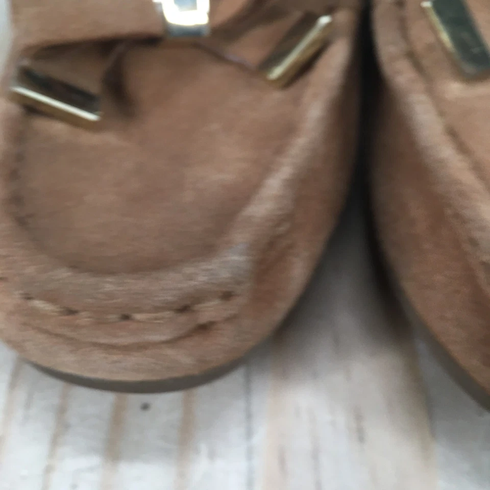 Isaac Mizrahi 鞋女式 6 M Alia 蝴蝶结休闲一脚蹬莫卡辛棕色麂皮绒 — 第 3/4 张图片