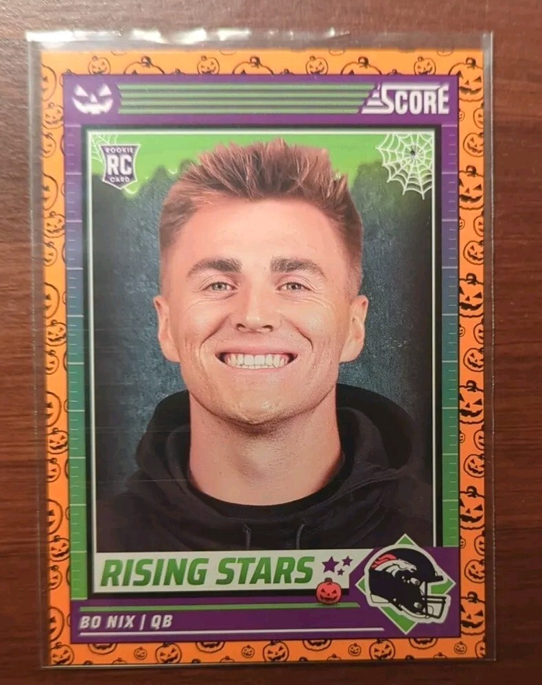 2024 Score-A-Treat Bo Nix Rising Stars Orange Pumpkin Rookie RC #4
