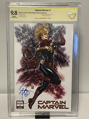 Captain Marvel 2019 CBCS Graded 9.8 Signed By Mark Brooks Variant A Cover