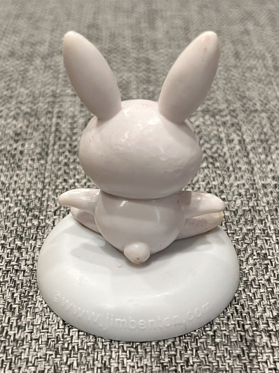 Jim Benton Happy Bunny WHATEVER YOU MORON white Figurine 2” Y2K