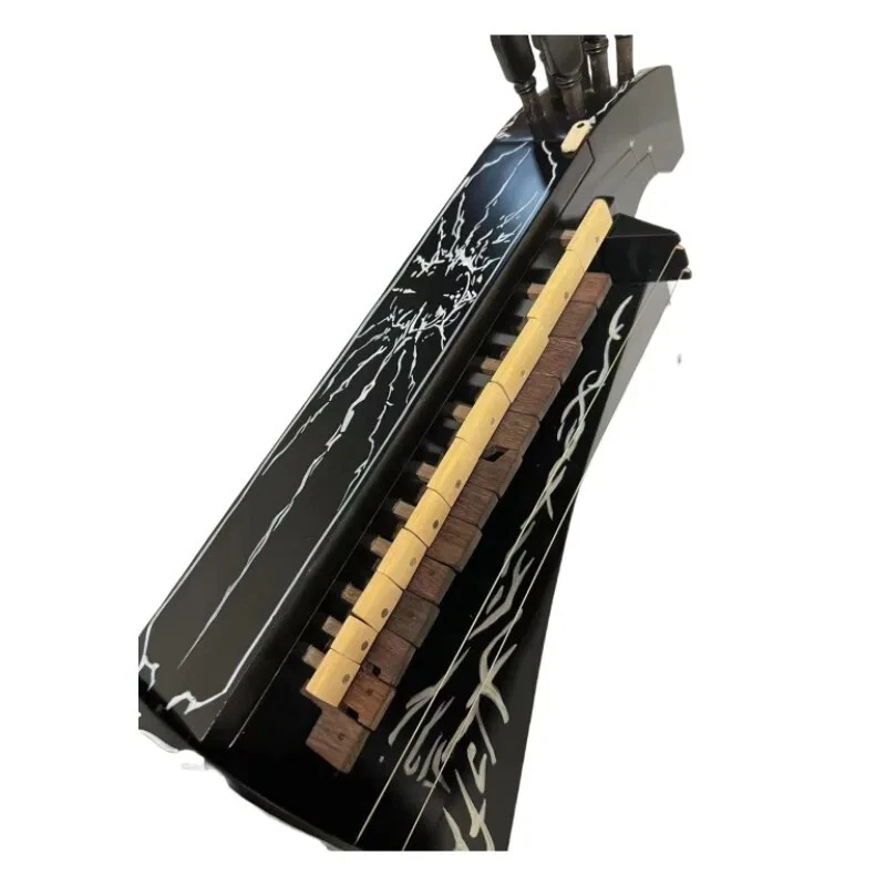 Black color Solid wood 6 strings 24 keys Hurdy Gurdy,Pretty Maple wood back - Image 2 of 4