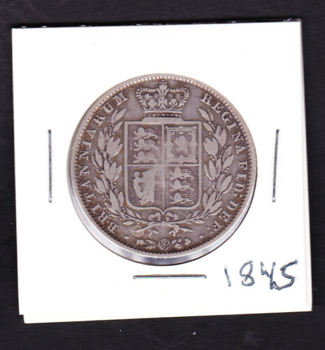 1845 half crown in FINE / VERY FINE condition STERLING SILVER .925
