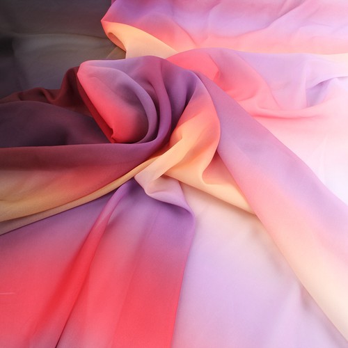 Gradual color imitated silk fabric changing shade 100d chiffon fabric by yard - Picture 5 of 6
