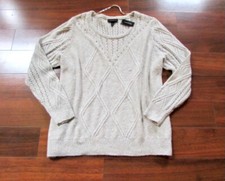 LANE BRYANT  NWT New 26 28 Oatmeal Heather Stud Embellished Cableknit Sweater