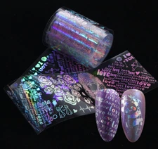 10Pcs Panda Flower Letters Nail Art Transfer Foil Sticker Decal Manicure XKC71