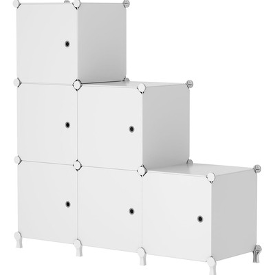 Modular 6 Cube Storage System in White - Stylish & Space-Saving Solution