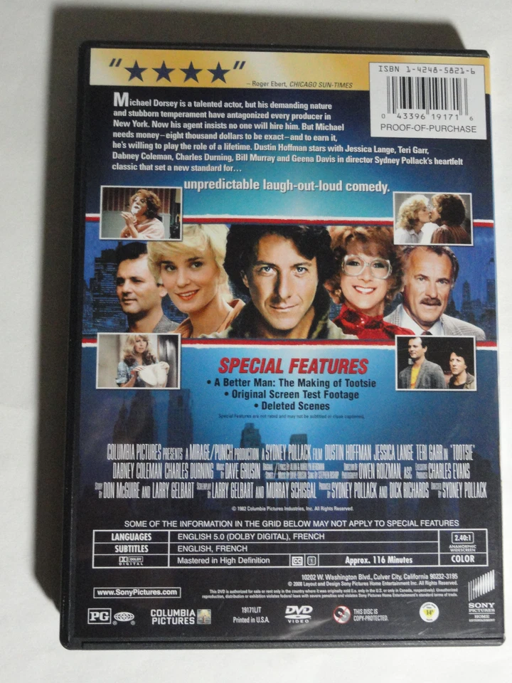 TOOTSIE (DVD, 2006) 25th Anniversary Edition DUSTIN HOFFMAN - Image 4 of 4