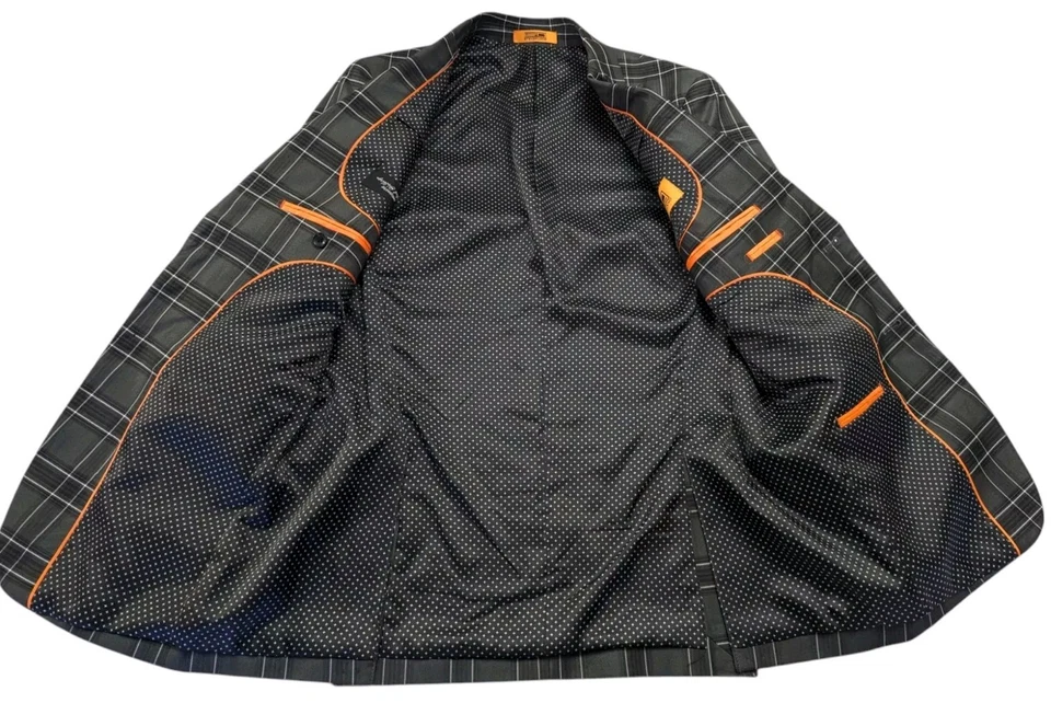 Abrigo deportivo Steven Land para hombre 36R moderno gris ventana franela Sandro Blazer usado en excelente estado Foto 4 de 4