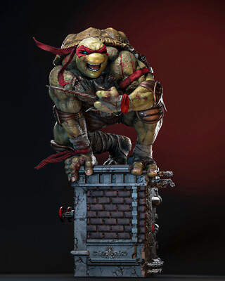 Raphael TMNT 3D Printed Figure, Teenage Mutant Ninja Turtles Statue, Unpainted