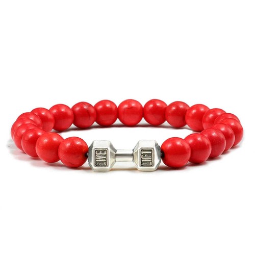 Gym Dumbbells Beads Bracelet Natural Stone Barbell Energy Weights Bracelets for - Picture 101 of 123