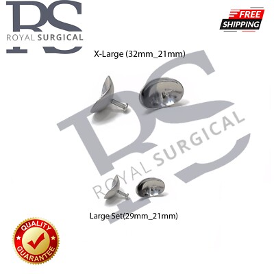 Corneal Eye Shield Stainless Steel | S & L | Laser Eye Protector | Set of 4 Pcs